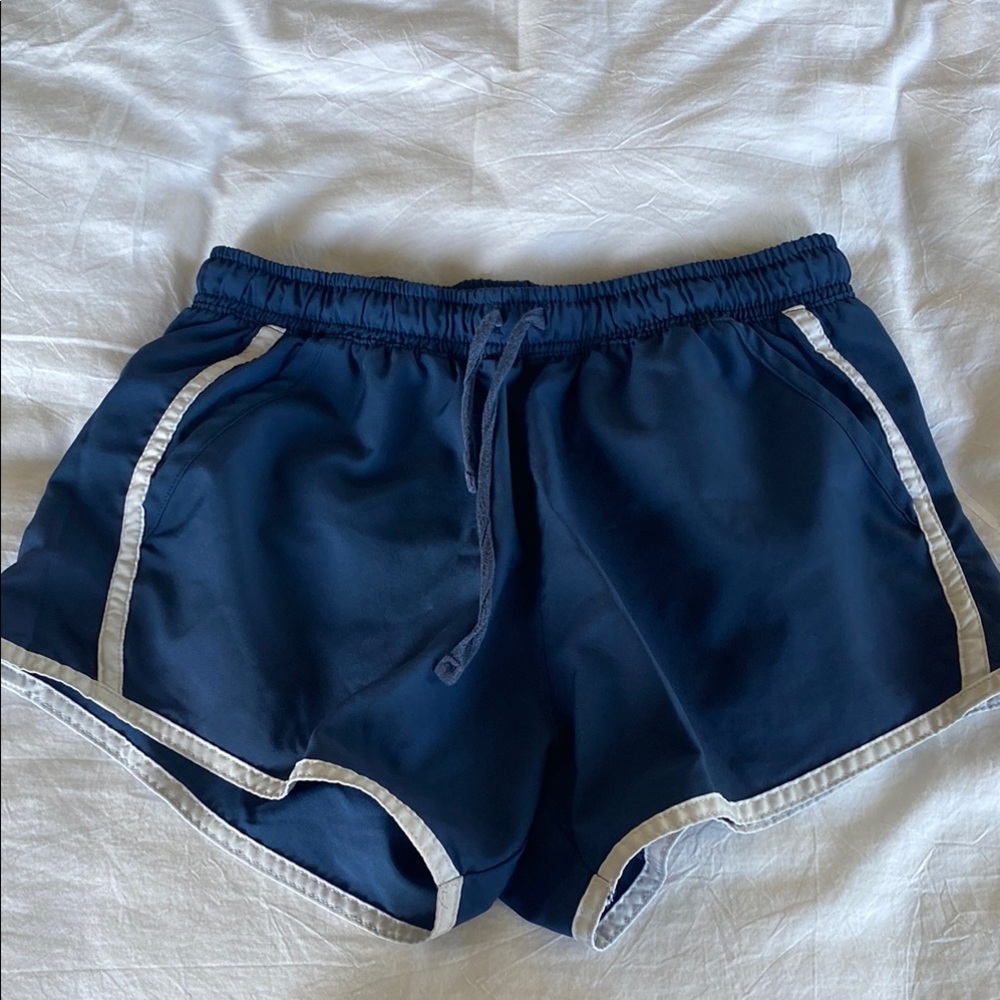 Aeropostale Dark Blue Athletic Shorts with Light Trim